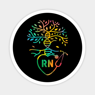 RN DNA Tee Registered Nurse DNA Tree Life Magnet